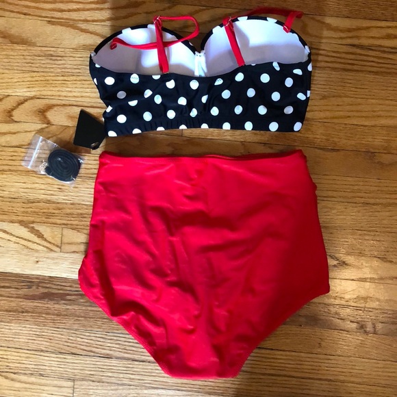 Rockabilly Pin-Up Polka Dot Bikini Bathing Suit - Picture 5 of 5